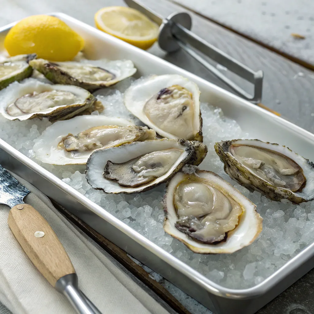 Fresh oyster tray