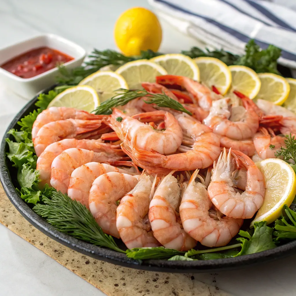 Exquisite shrimp platter